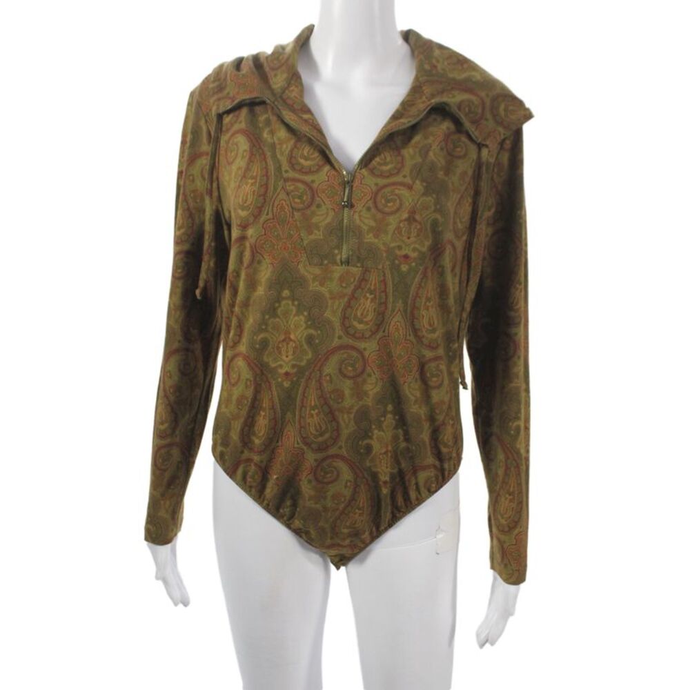 Escada Margaretha Ley Women Brown Brocade Bodysuit Size 42
